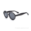 Nouvelle tendance unisexe vintage Round Full Rim Acétate Frames Sunglasses